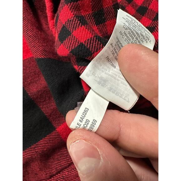 J Crew Classic Flannel Buffalo Plaid Red Black Western Preppy Size 0 Loose Fit - Picture 12 of 12